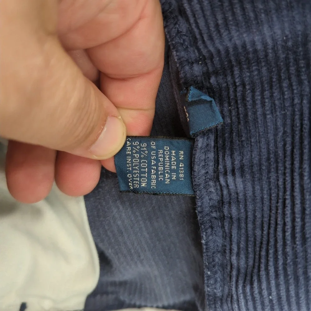 Vintage Polo Ralph Lauren Pants Mens 38x30 Blue Corduroy Distressed
